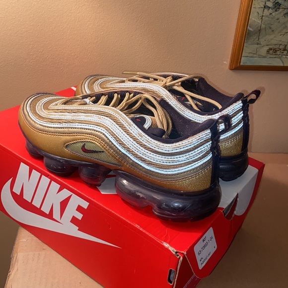 Nike Air Gold Metallic VaporMax 97 Sneakers, Size: 8½ (GS - 7) - Picture 4 of 6
